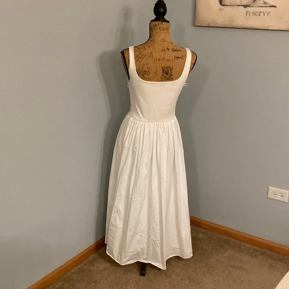 Rue Sophie White Midi Dress Women Size Medium - Picture 3 of 14
